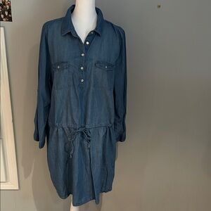 Gloria Vanderbilt Blue Denim Shirt Dress